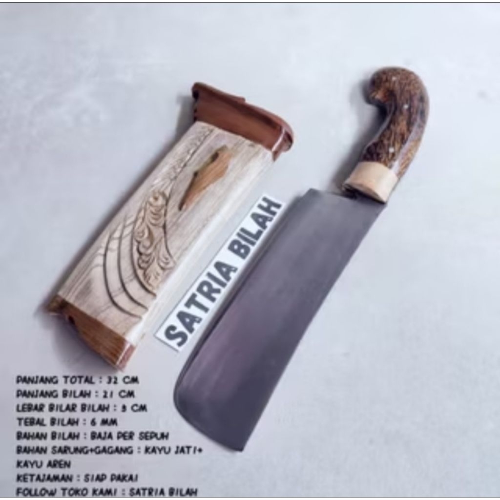 GOLOK HAMBALAN Jati cacah choper daging tulang hewan GOLOK CIBATU ASLI fulltang baja per