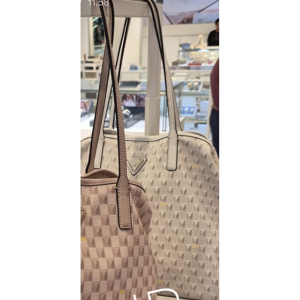 tas guess totebag putih