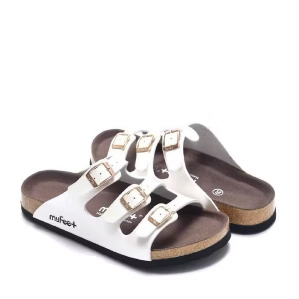 Sandal MY FEET F3 GS-WHITE 38 - GLOSSY WHITE ORIGINAL - sandal kesehatan