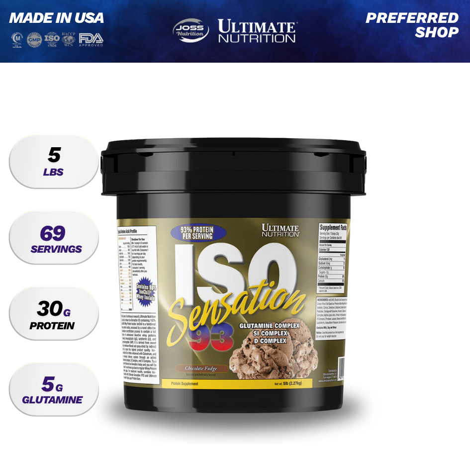 Ultimate Nutrition Iso Sensation 93 100% Whey Isolate | Import USA - Suplemen Fitnes / WPI / Whey Pr