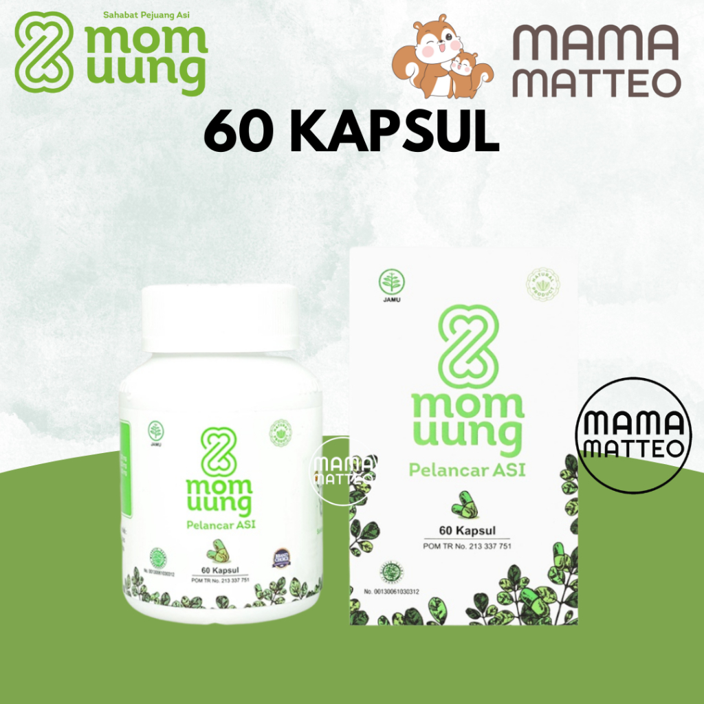 MOM UUNG Pelancar Asi 60 Kapsul / BPOM HALAL HERBAL Asi Booster / MOM UUNG BANDUNG