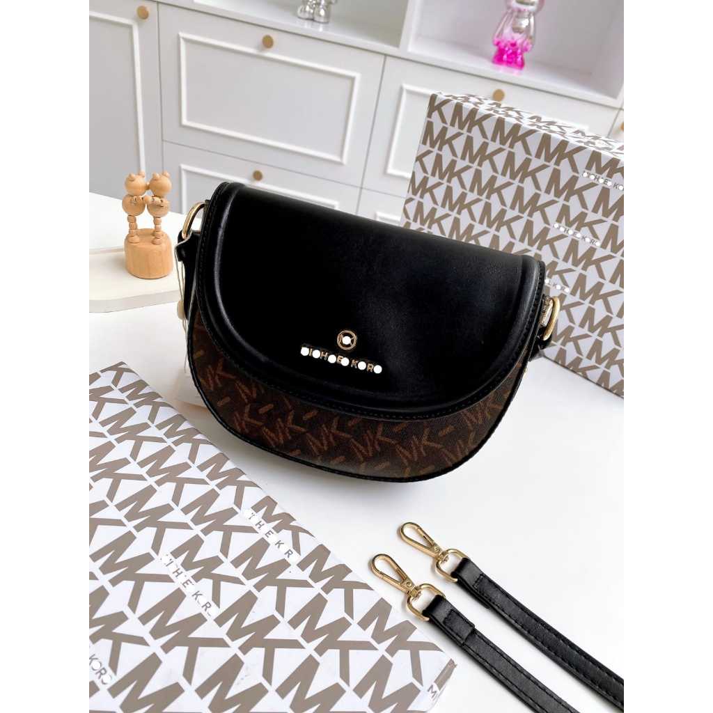 Tas Selempang Wanita MK Half Dome Crossbody Bag Kode K6090 Free Box + Tali Panjang