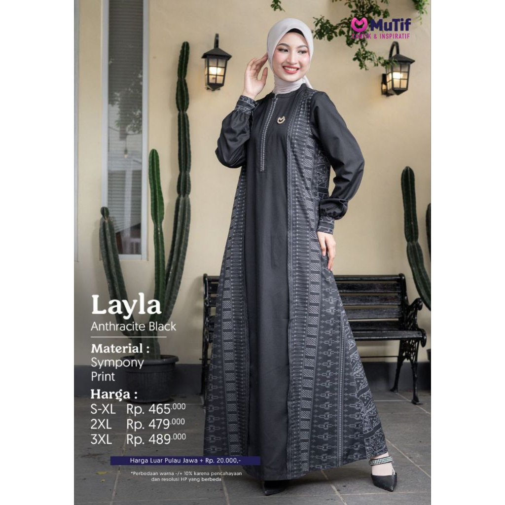 NEW COLLECTION GAMIS LAYLA - ANTHRACITE BLACK BY MUTIF ORI