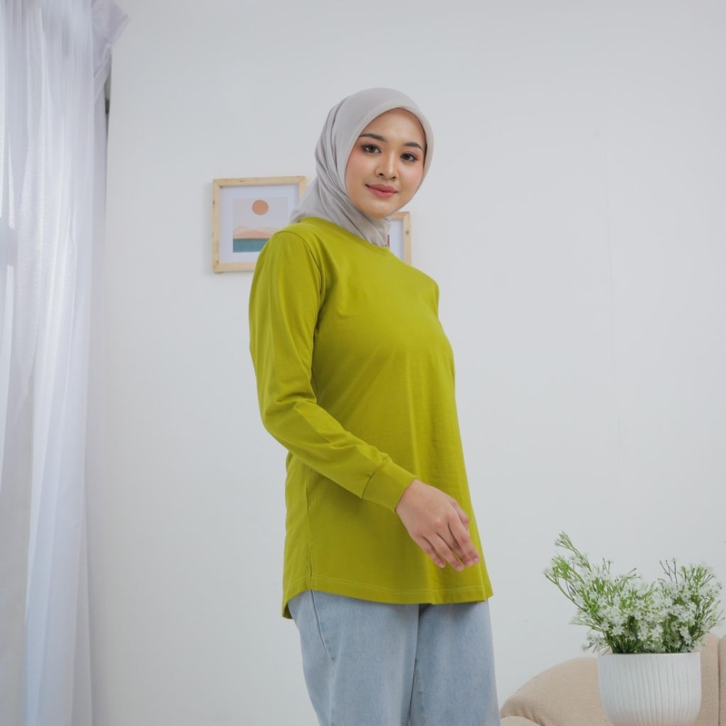 kaos tunik wanita lengan panjang/ tunik oval polos/ tunik polos wanita / kaos lengan panjang wanita 