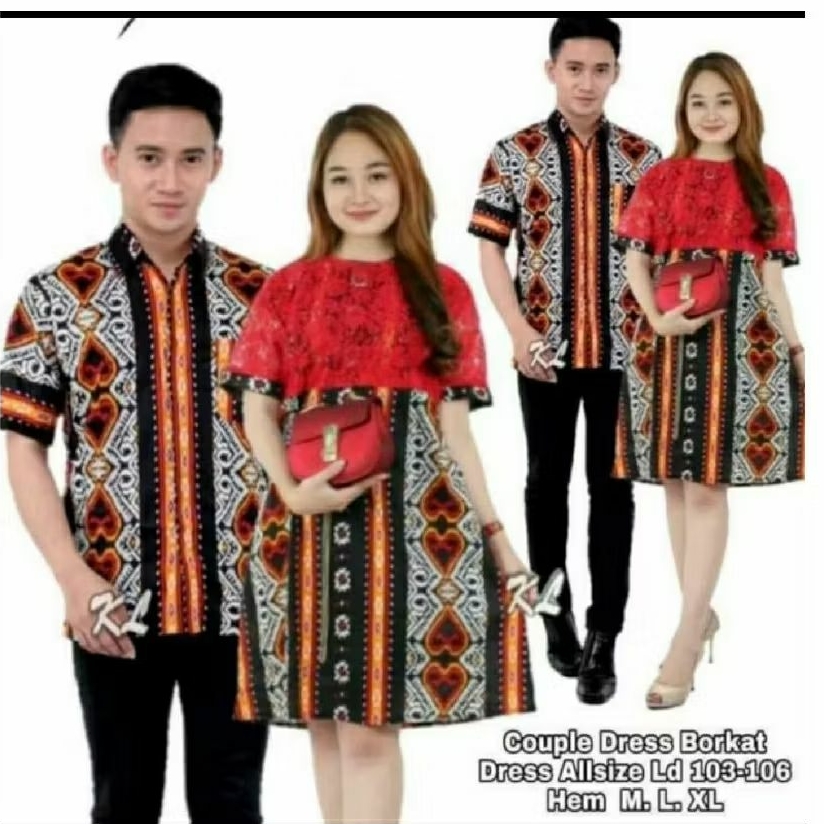 Batik Couple Pasangan Dress Couple Batik Natal