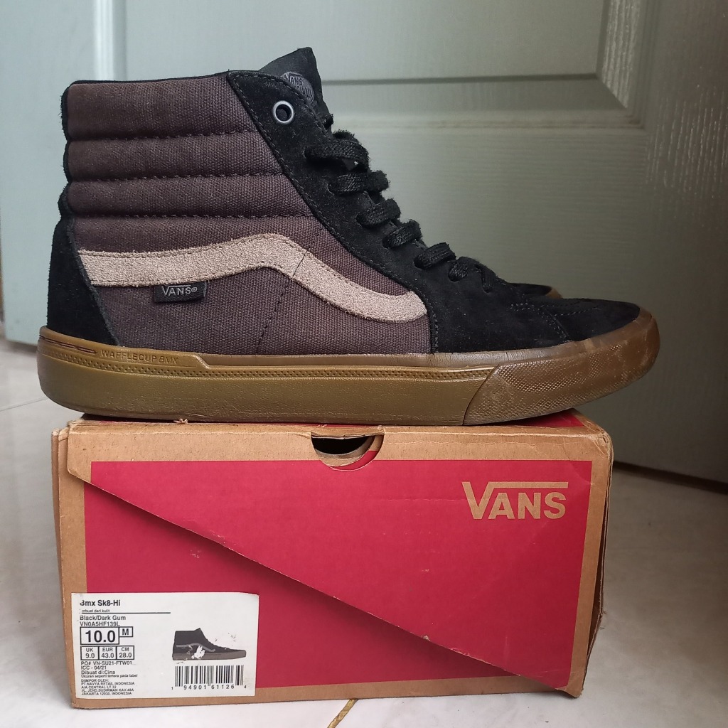 vans bmx pro black gum size 43 vans sk8hi pro bmx