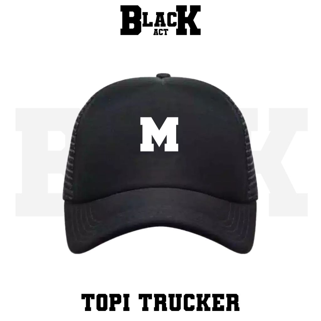 TOPI TRUCKER HURUF M INISIAL