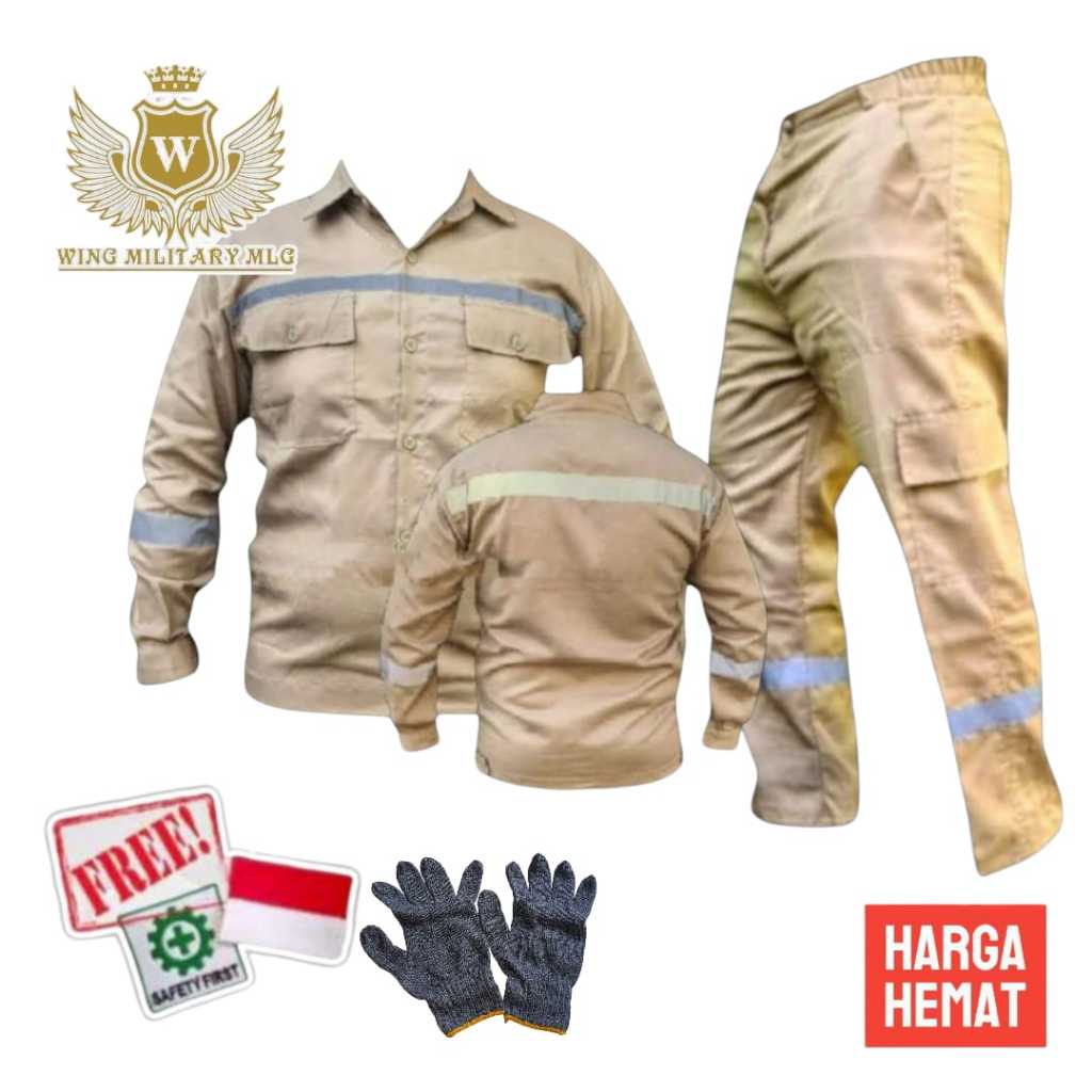 Bundling/Hemat/Free Sarung Tangan Dan Logo/Satu Set Wearpack Safety Baju Panjang Safety Celana Safet