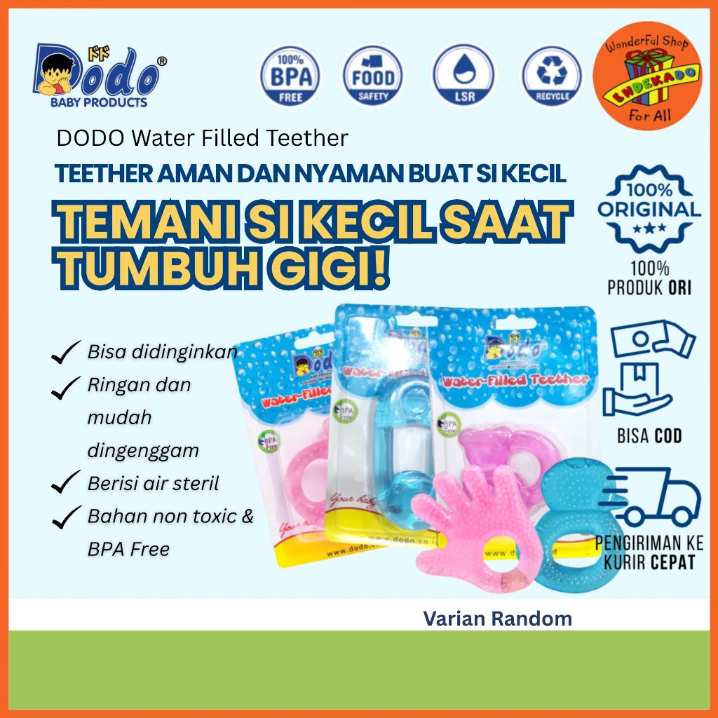 DODO Water Filled Teether | Gigitan Bayi Silikon Isi Air
