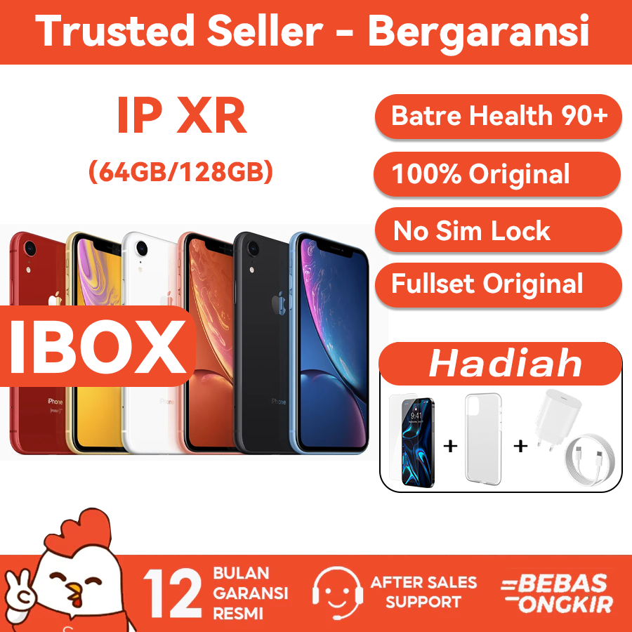 iBOX IPHONE XR 64GB/128GB GOOD CONDITIONS FULLSET MULUS IP XR SECOND BEKAS LIKE NEW GOOD BH 95+