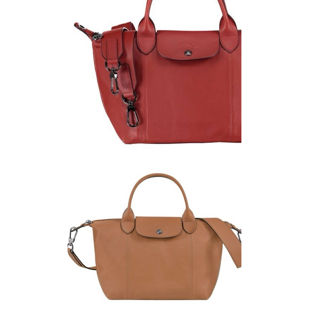 Elsi Cuir Short Handle Leather Embossed Long Strap