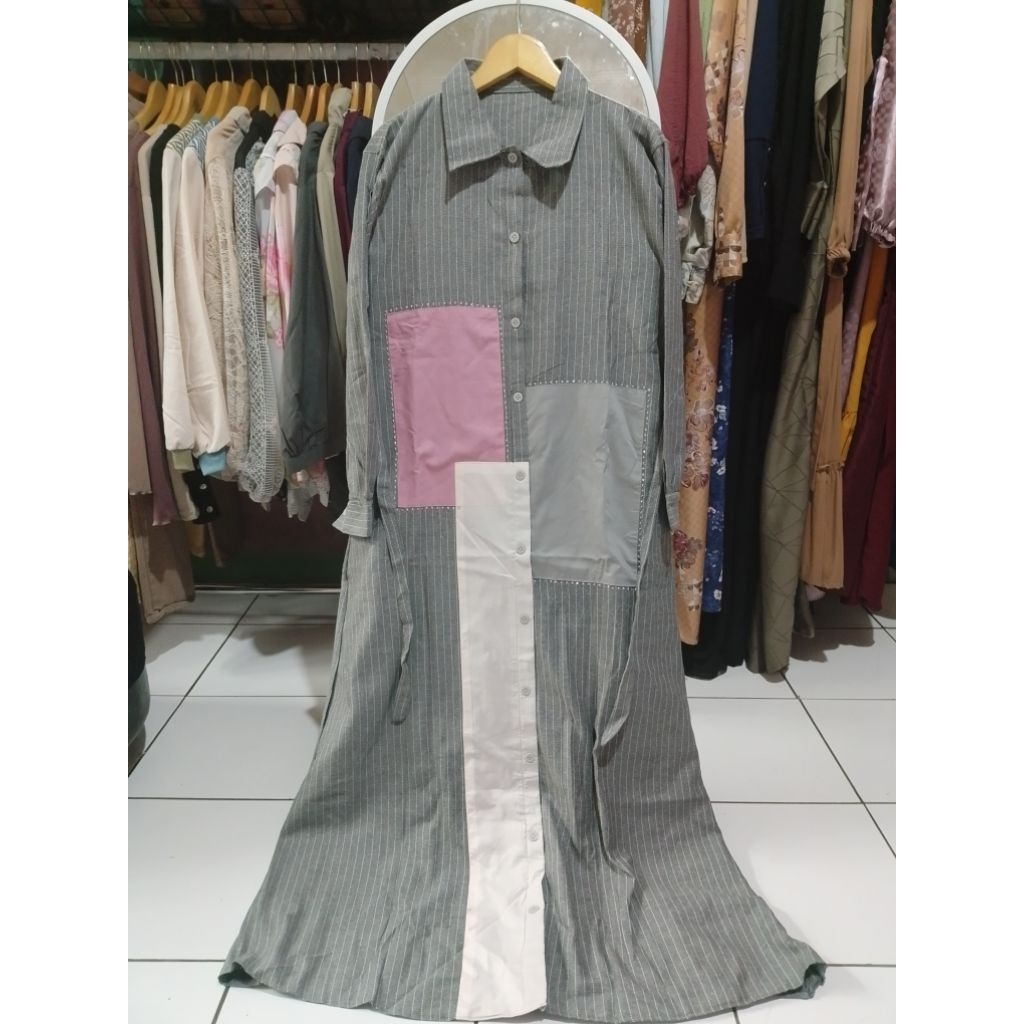 Gamis semiwoll tebal premium