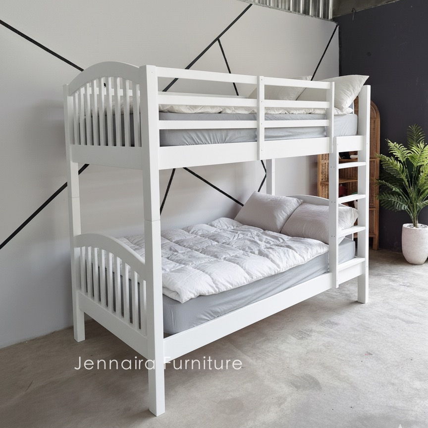 JENNAIRA Tempat tidur tingkat / Ranjang Tingkat Kayu / Ranjang Susun Kayu / Dipan Tingkat / Dipan Te