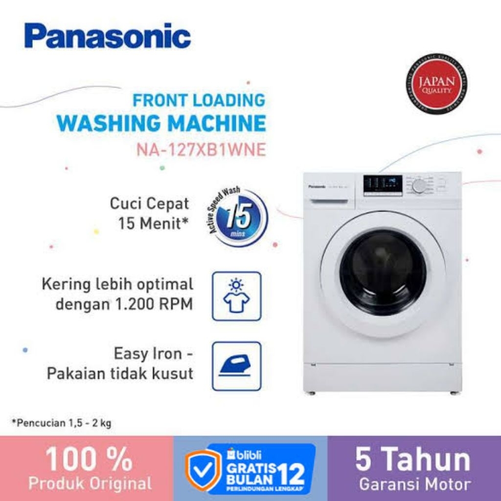 PANASONIC NA-127XB1WNE 7KG PANASONIC NA 127XB1WNE 7 KG FRONT LOADING