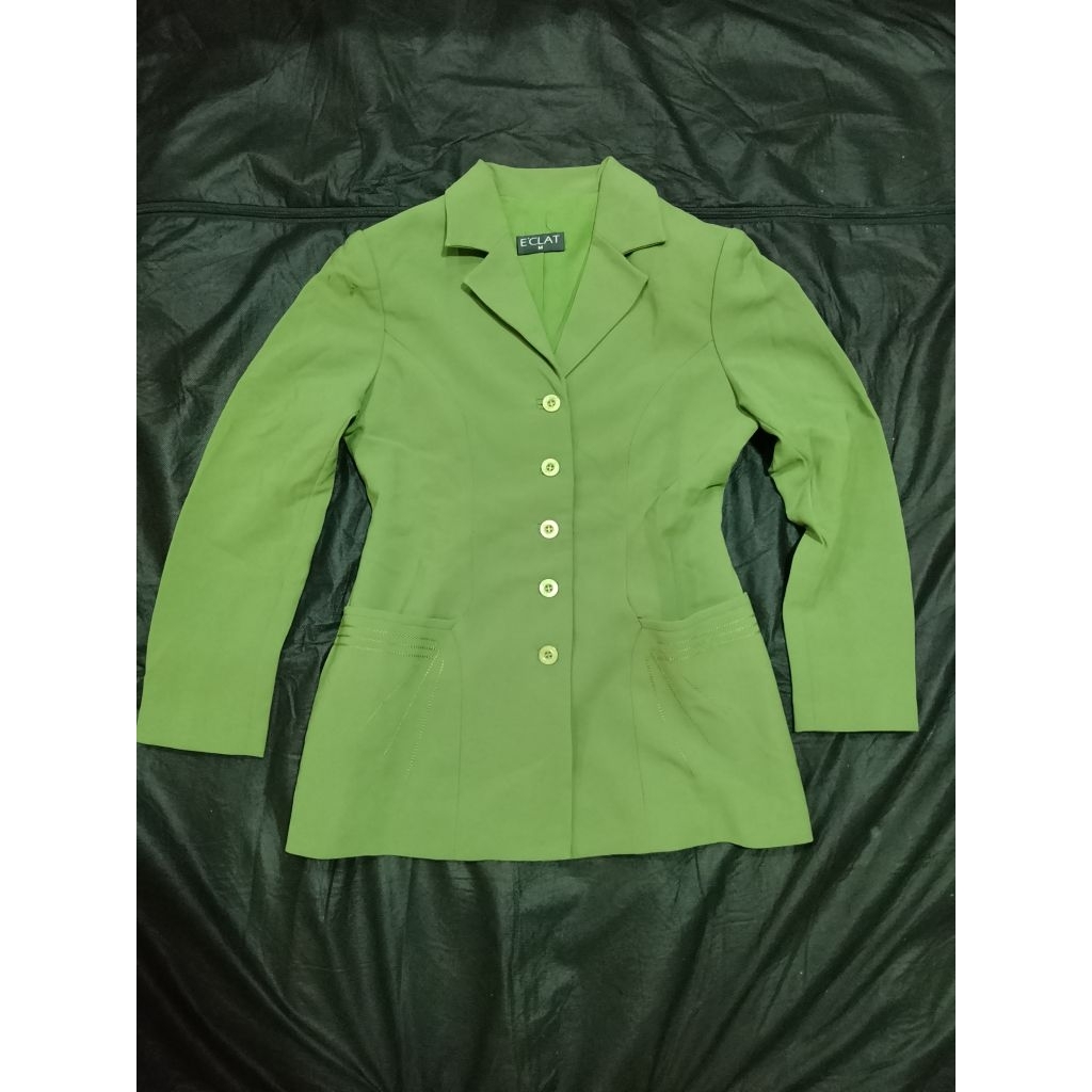 Baju model Blazer LINMAS / PDH / PNS / ASN / DINAS / Kerja / Guru Warna Hijau Perempuan Atasan
