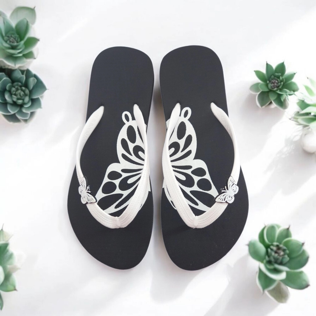 Butterfly Sandal Wanita Karet Nyaman Untuk Sehari-hari - Sandal Cewek Dewasa