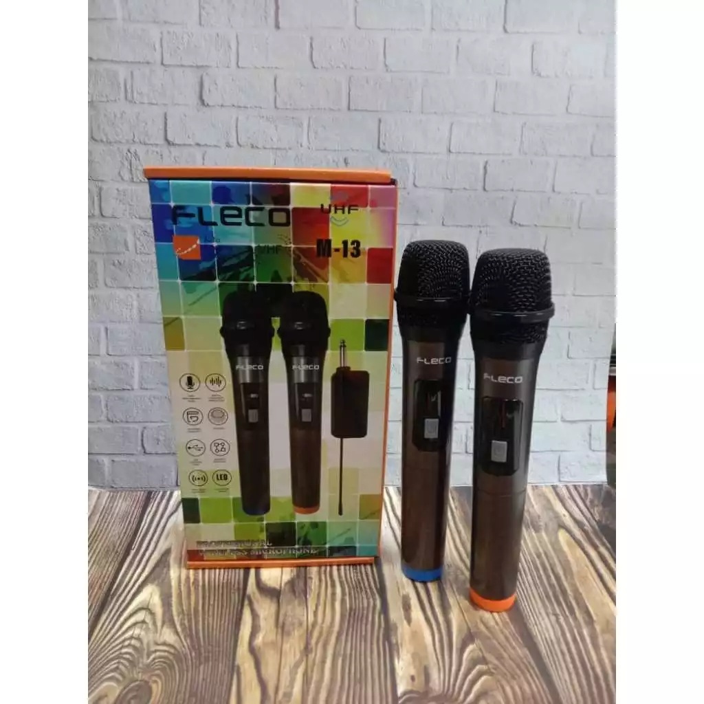 Microphone Fleco M-13/M-13A Wireless Mic Dual/Single Option MIC Karaoke
