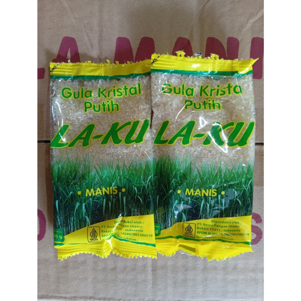 Gula Pasir Sachet Merk LA-KU 50 gram / Gula Pasir Sachet 50 Gram / Gula pasir sachet 50 gram