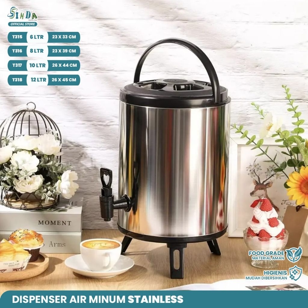 Milk Tea Bucket Dispenser Stainless steel Air Panas