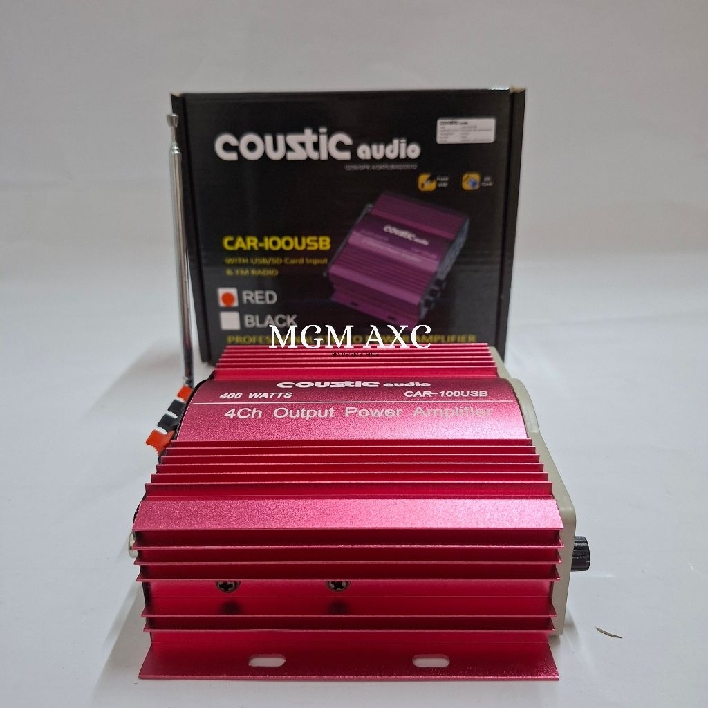 Power Mini Coustic Car 100 USB 4 Channel Amplifier USB MP3 FM Radio