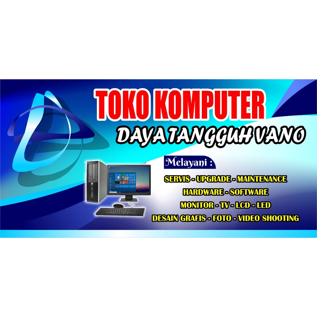 BANNER/SPANDUK KOREA 440GSM TOKO KOMPUTER ( CUSTOM DESIGN )