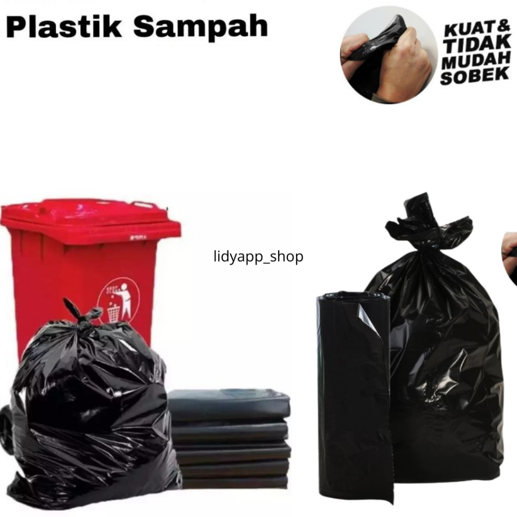 Kantong Plastik Sampah / Kantong Sampah Medis Hitam Polos / Plastik Sampah Hitam