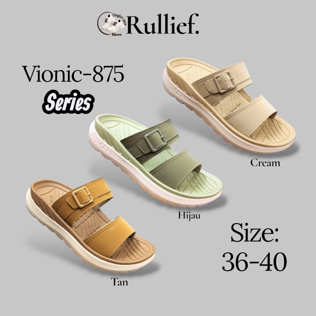 SANDAL SLIDE CASUAL WANITA RULLIEF VIONIC-875 TERSEDIA SIZE 36-40 TERBARU ORIGINAL