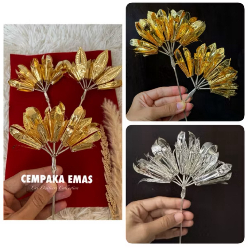 Cempaka Emas/ Silver Cucuk Bunga Emas Bali Premium