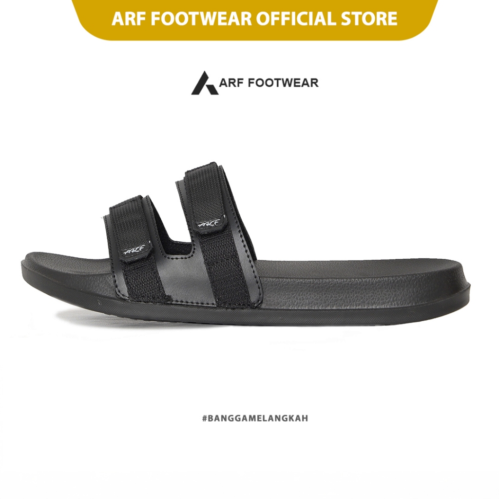 ARF Zico Black Sandal Slop Pria Sandal Casual Pria Sandal Selop Pria Sandal Slide Pria Sendal Slip O