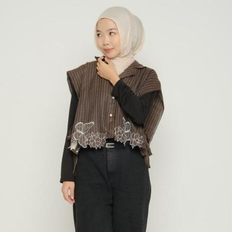 MARIPOSA VEST WANITA SEMIWOOL / VEST WANITA TALI BORDIR
