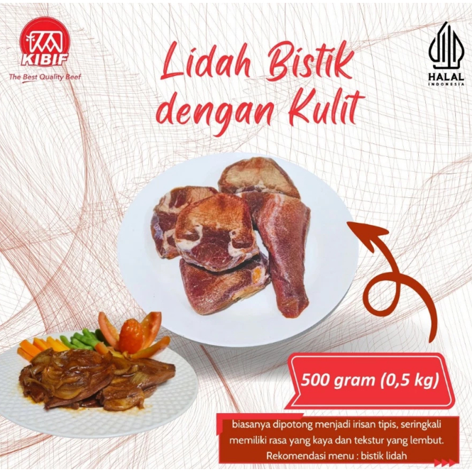 Lidah Bistik Kulit 500gr