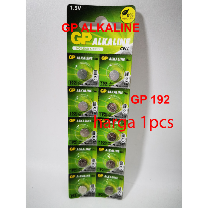 GP alkaline 192 Baterai LR 41 LR41 AG3 AG-3 / Batre Battery jam