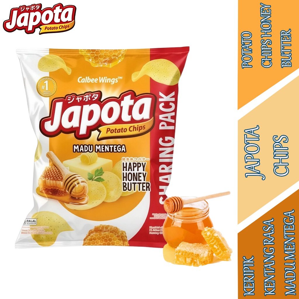 Keripik Kentang Rasa Madu Mentega - Japota - Potato Chips Honey - 120gr