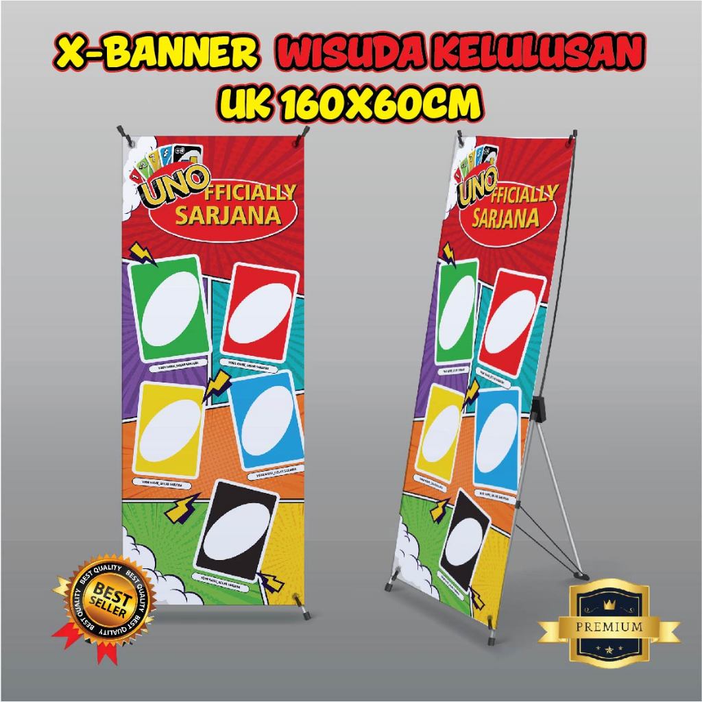 X BANNER WISUDA UNO / UCAPAN SELAMAT UK 160X60CM