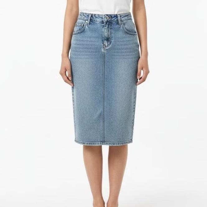 Moofu Rok Jeans Wanita7/8