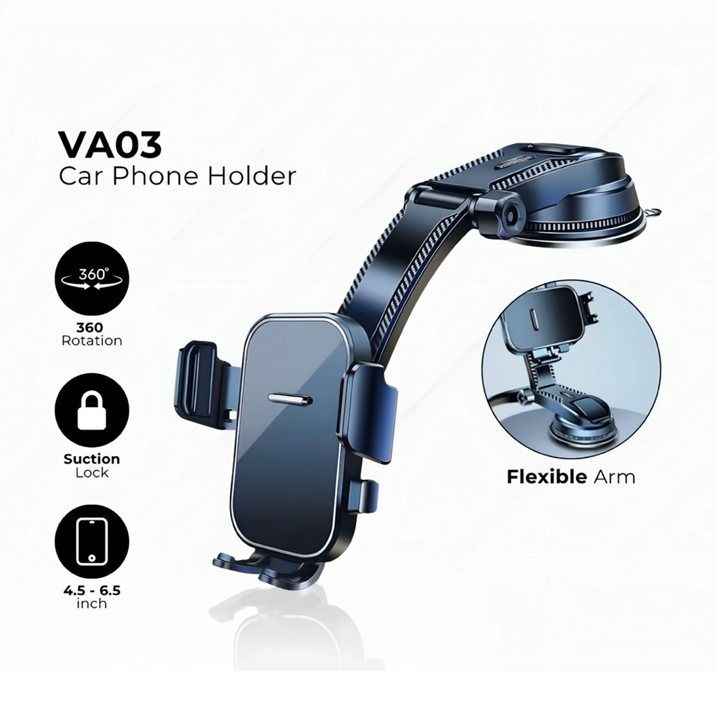 Universal Car Holder HP Holder Mobil Dashboard Putar 360° Suction Lock Dudukan Ponsel Cangkir Hisap 