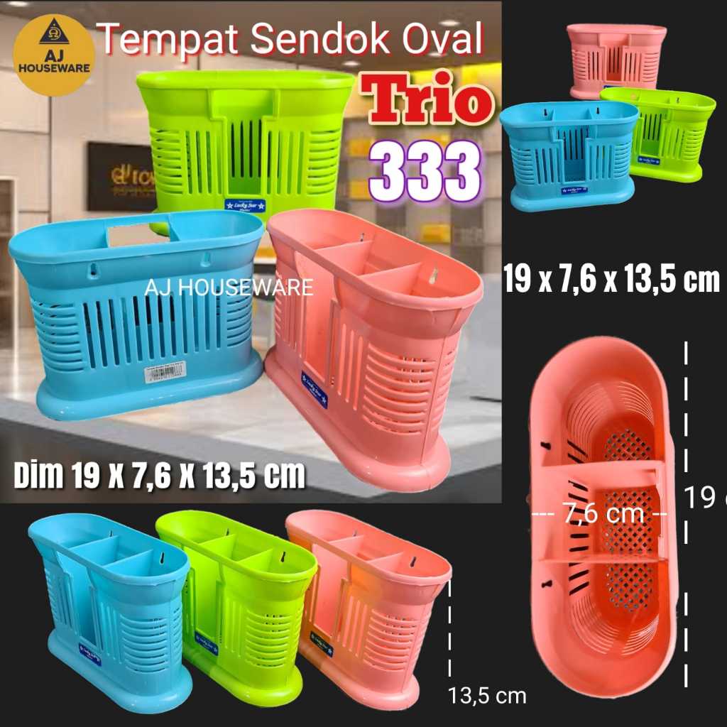 LUCKY STAR 333 /TEMPAT SENDOK PLASTIK /TEMPAT SENDOK OVAL TRIO SEKAT 3/ TEMPAT SENDOK GARPU GANTUNG