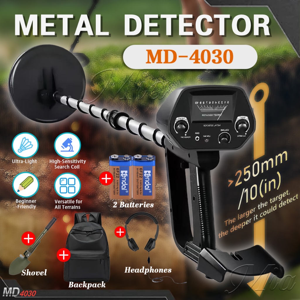 Alat Pendeteksi Logam Bawah MD4030 Metal Detector Pencari Emas Detektor Logam Penggali Harta Karun G
