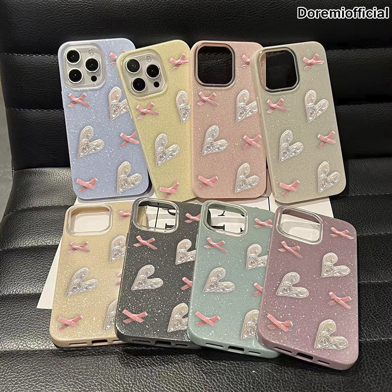 GC243 SOFTCASE FOR OPPO A6 A6S A6T RENO 5 15 15F PRO GLITTER BLINK STARDUST HEART PINK RIBBON 3D COQ