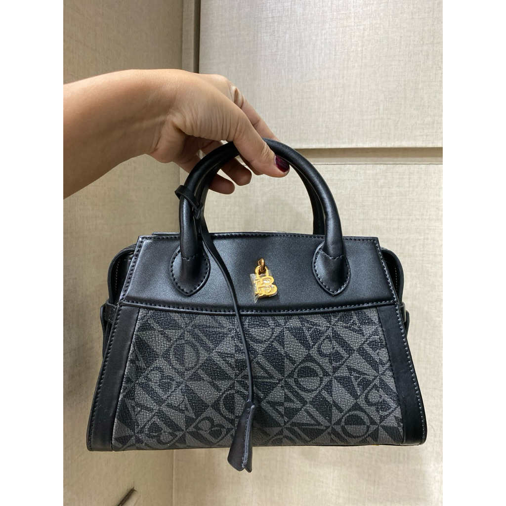 TAS BONIA ORIGINAL TAS PESTA MONOGRAM HITAM