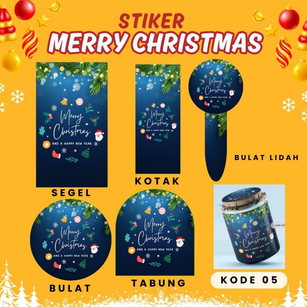 Stiker Natal | Sticker Christmas | Hampers Toples Kue Kering Custom