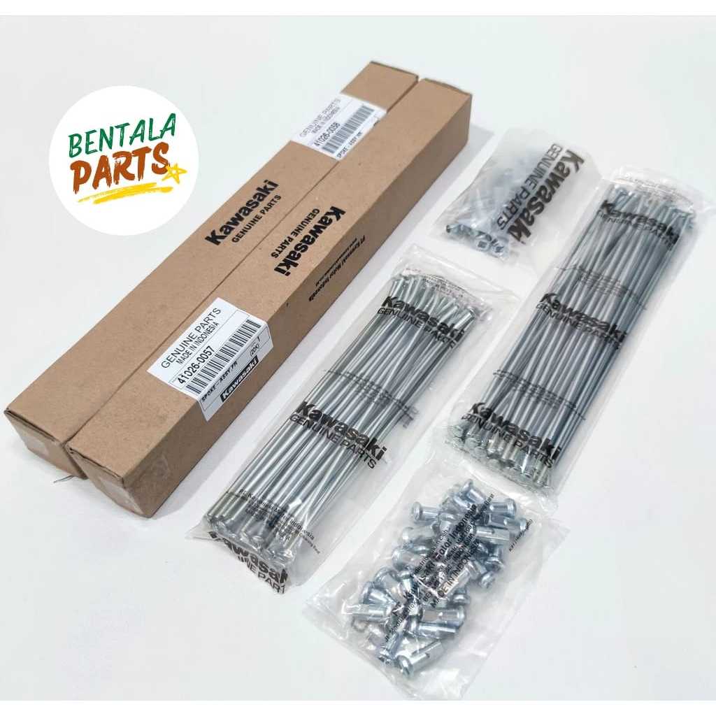 JARI JARI RUJI SET DEPAN BELAKANG HOLE 28 RING 19/16 KLX 150 ORIGINAL KAWASAKI