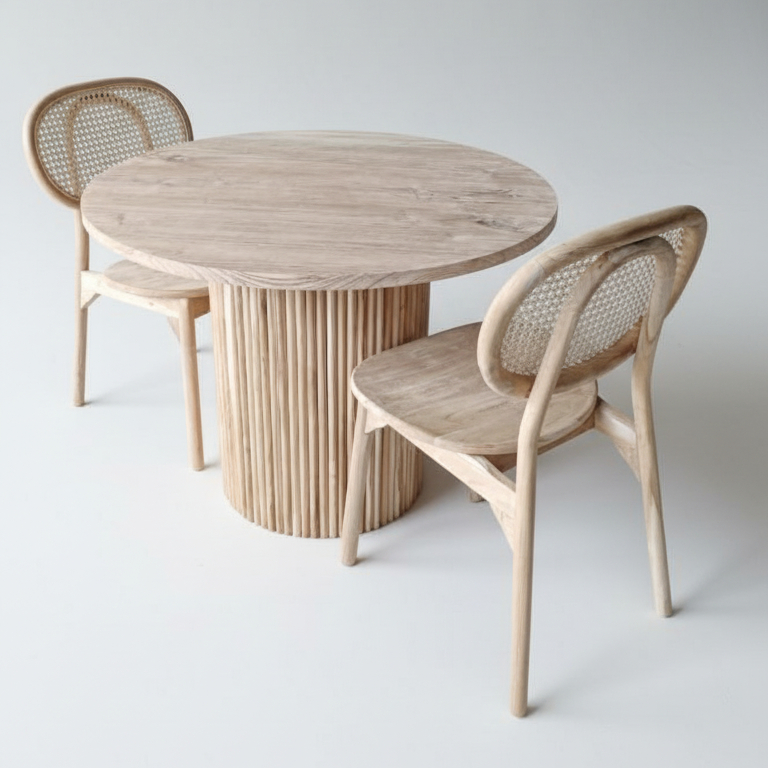 Meja Makan Bundar Set 2 Kursi