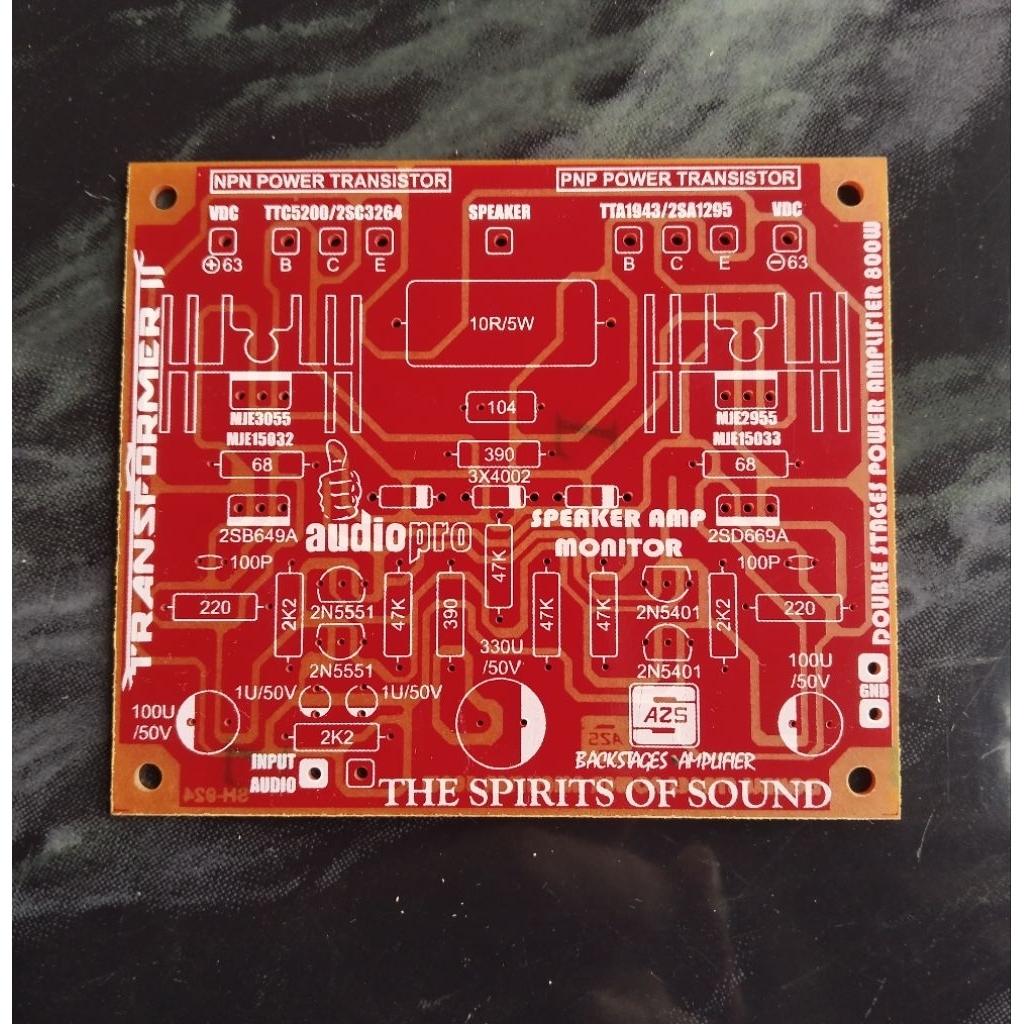PCB TRANSFORMER II 800W Power Amplifier 2 Tingkat Simetris SH 924