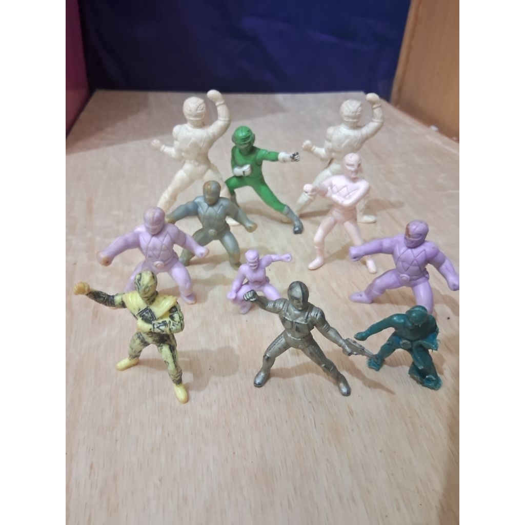 Figure Plastik Power Rangers Mini 1 SET Mainan Hadiah Zaman Dulu Zaman SD Power Rangers Super Sentai