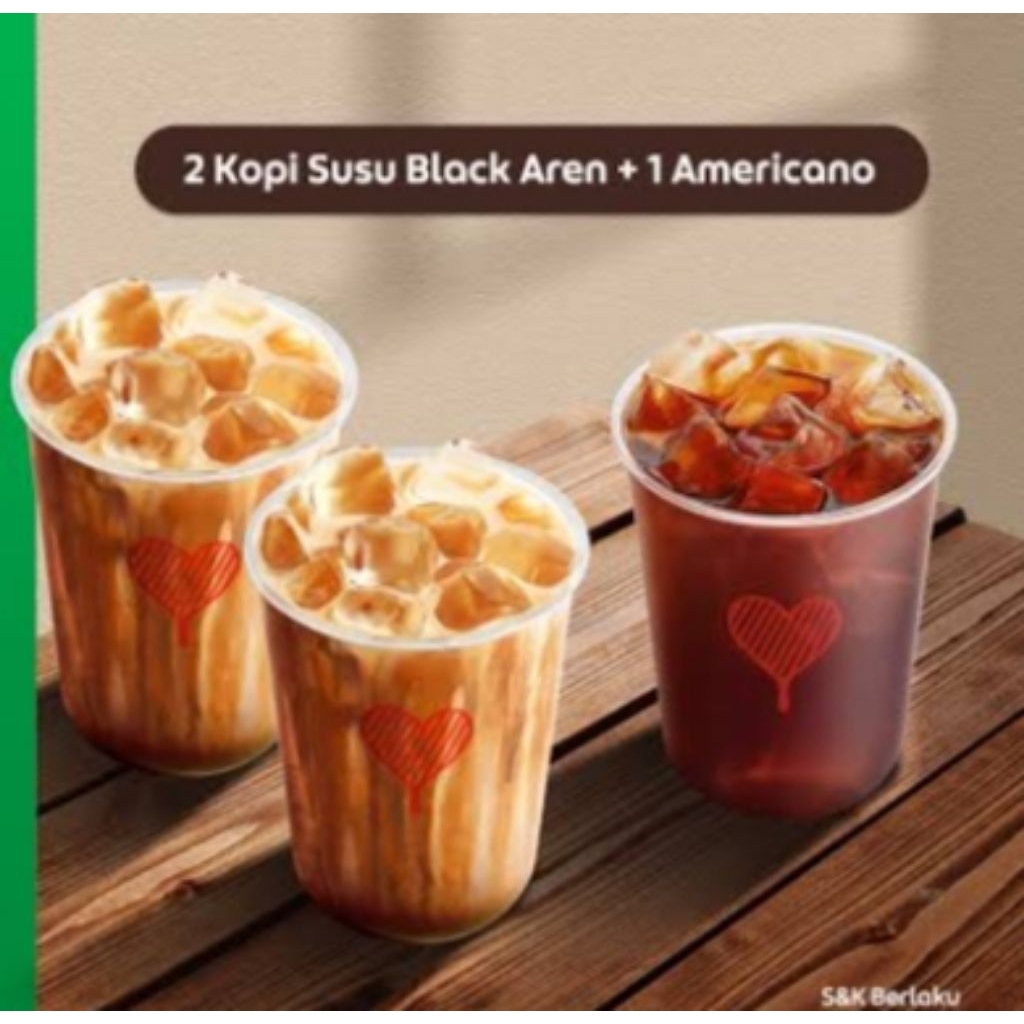 2 ES KOPI SUSU GULA AREN+1 ES KOPI AMERICANO