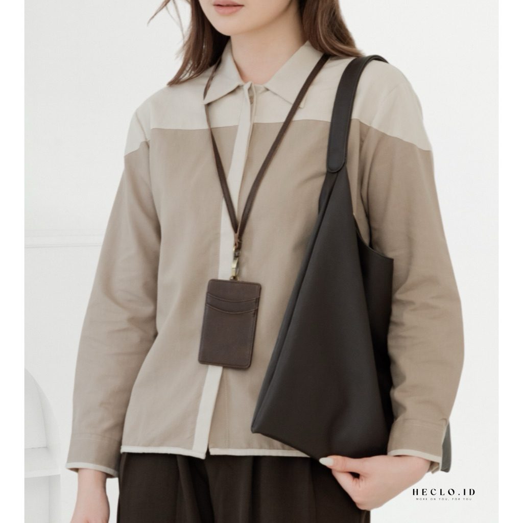 HECLO.ID - Oddly Two Tone Shirt | Kemeja Wanita | Atasan Wanita