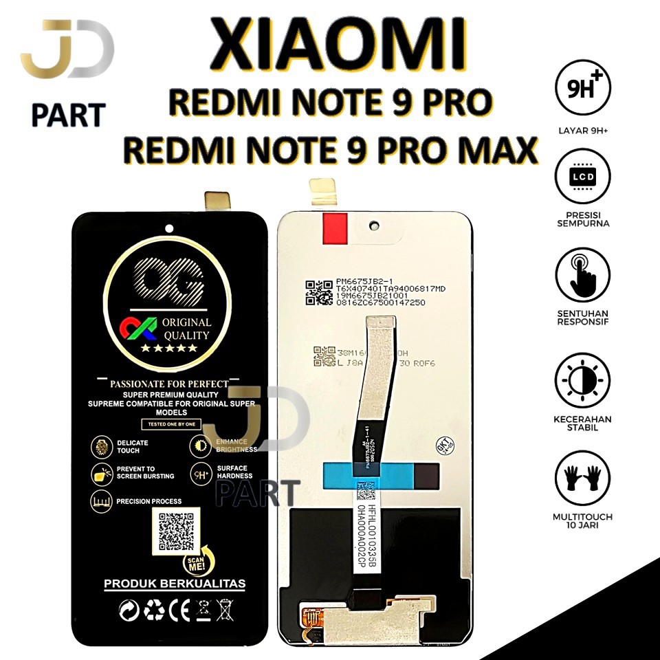 LCD TOUCHSCREEN XIAOMI REDMI NOTE 9 PRO / REDMI NOTE 9 PRO MAX COMPLETE ORIGINAL 100% FULLSET