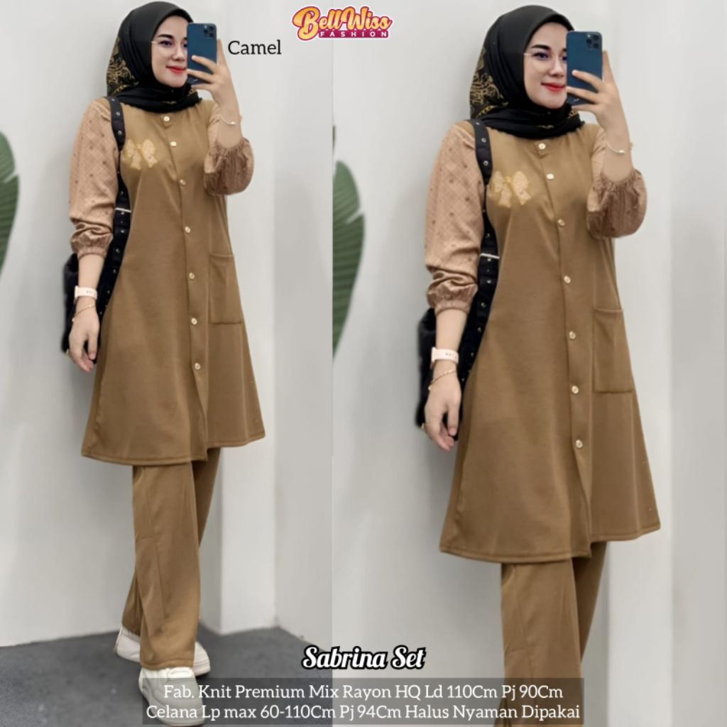 Sabrina Set Original Bellwis Fashion Setelan Wanita Harian Santai Baju Dan Celana