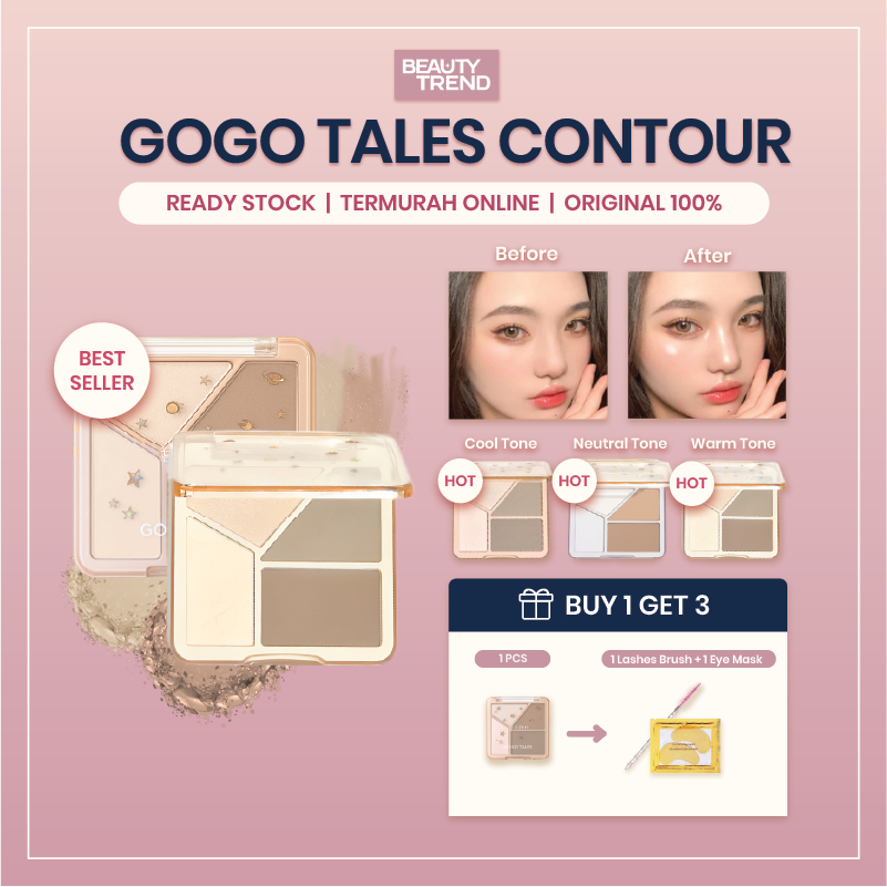 [READY ORI] Gogo Tales Contour Gogo Tales Highlight Contouring Palette Gogo Tales Bronzer GT431